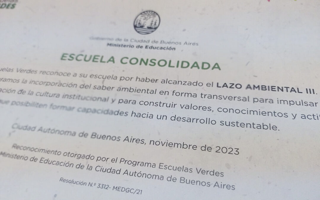 Reconocimiento de Escuela Verde